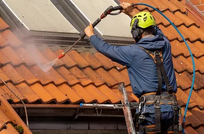 Démoussage et hydrofuge de toiture à Meslan